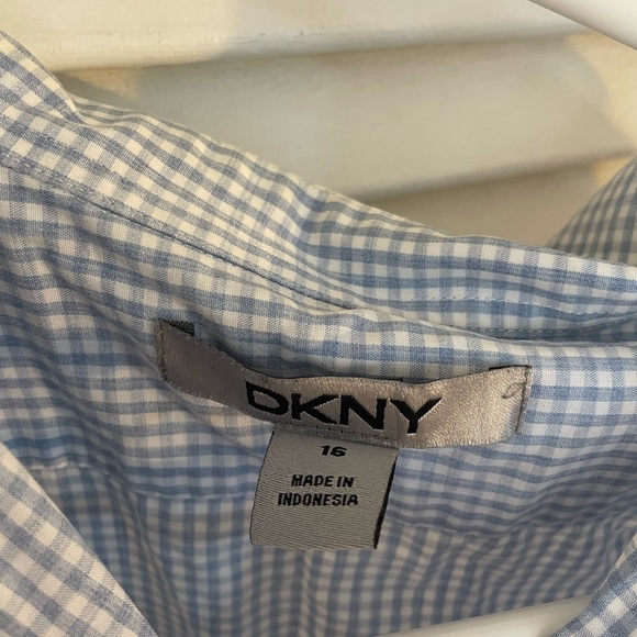 DKNY Kids Blue and White Button Down Shirt - Picture 2 of 3